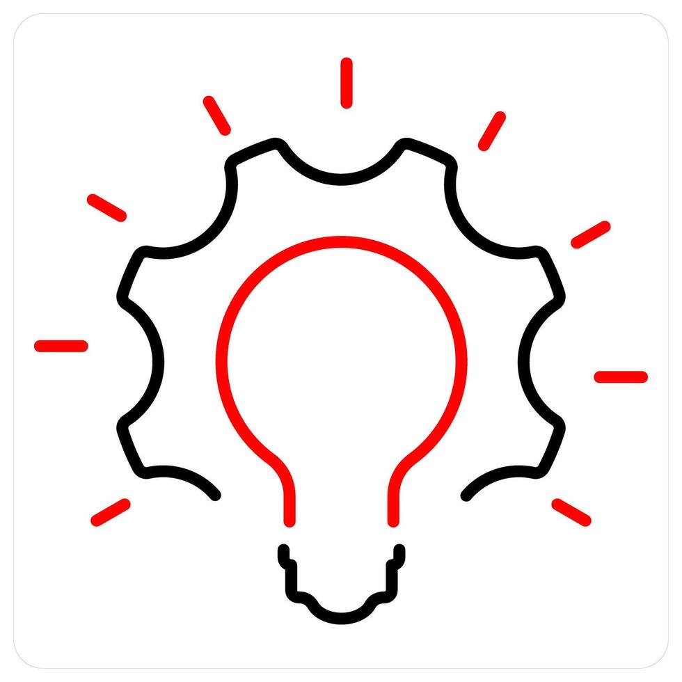 Innovation icon concept in red bold line color vector