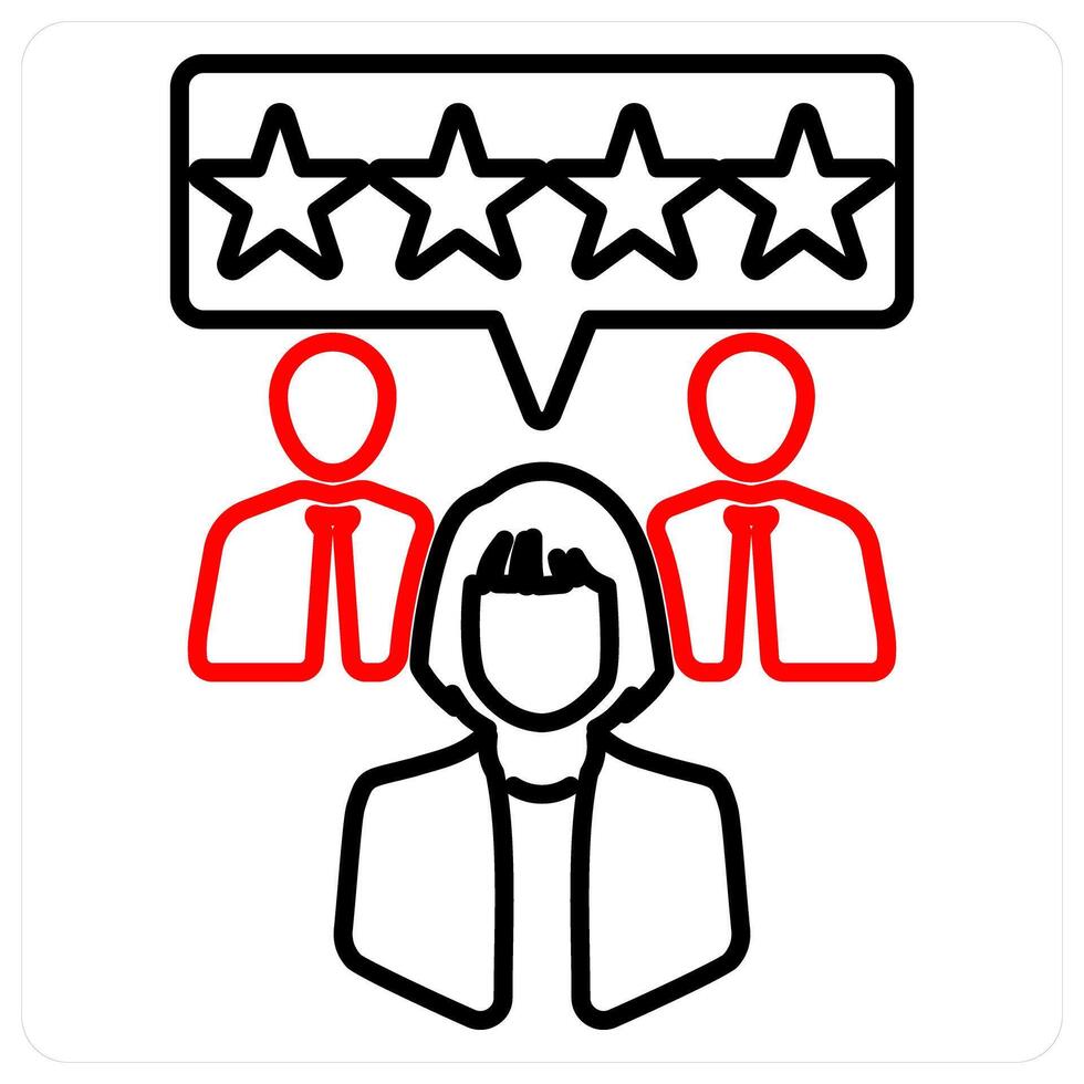 Loyal customers icon concept in red bold line color vector