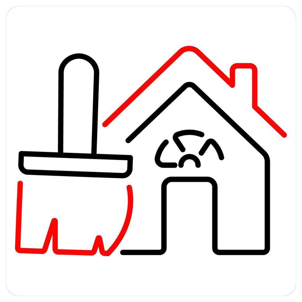 Renovation icon concept in red bold line color vector