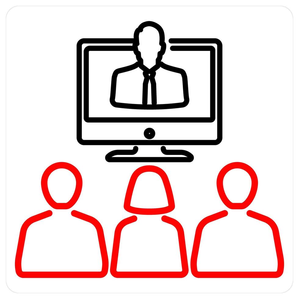Seminar icon concept in red bold line color vector
