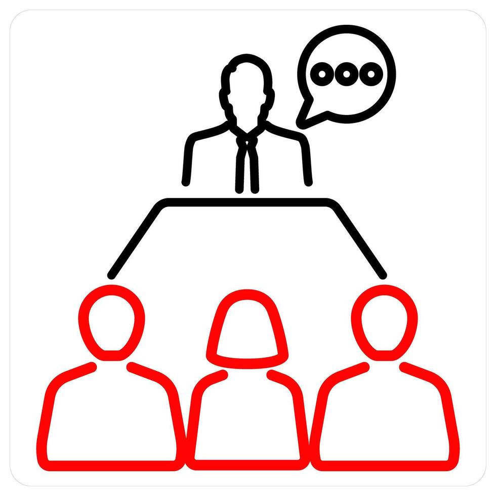 Manager icon concept in red bold line color vector