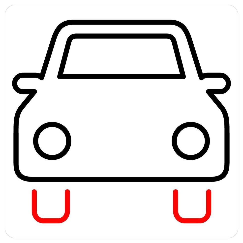 Car and vehicle icon concept in red bold line color vector