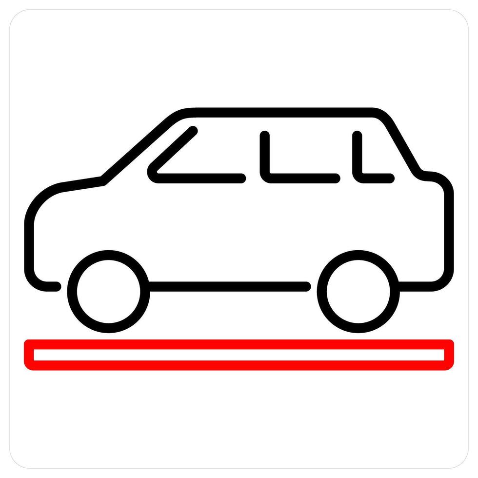 Vehicle icon concept in red bold line color vector