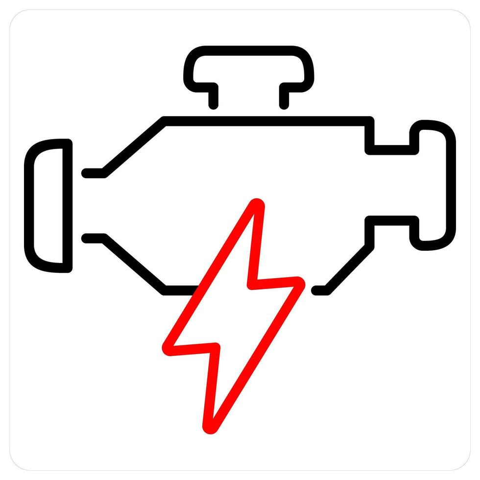 Engine icon concept in red bold line color vector
