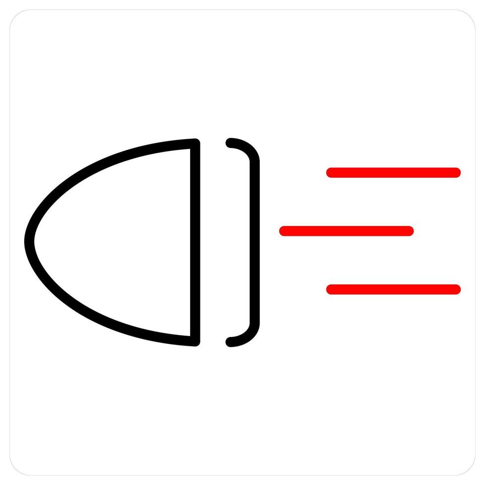 Car Light icon concept in red bold line color vector