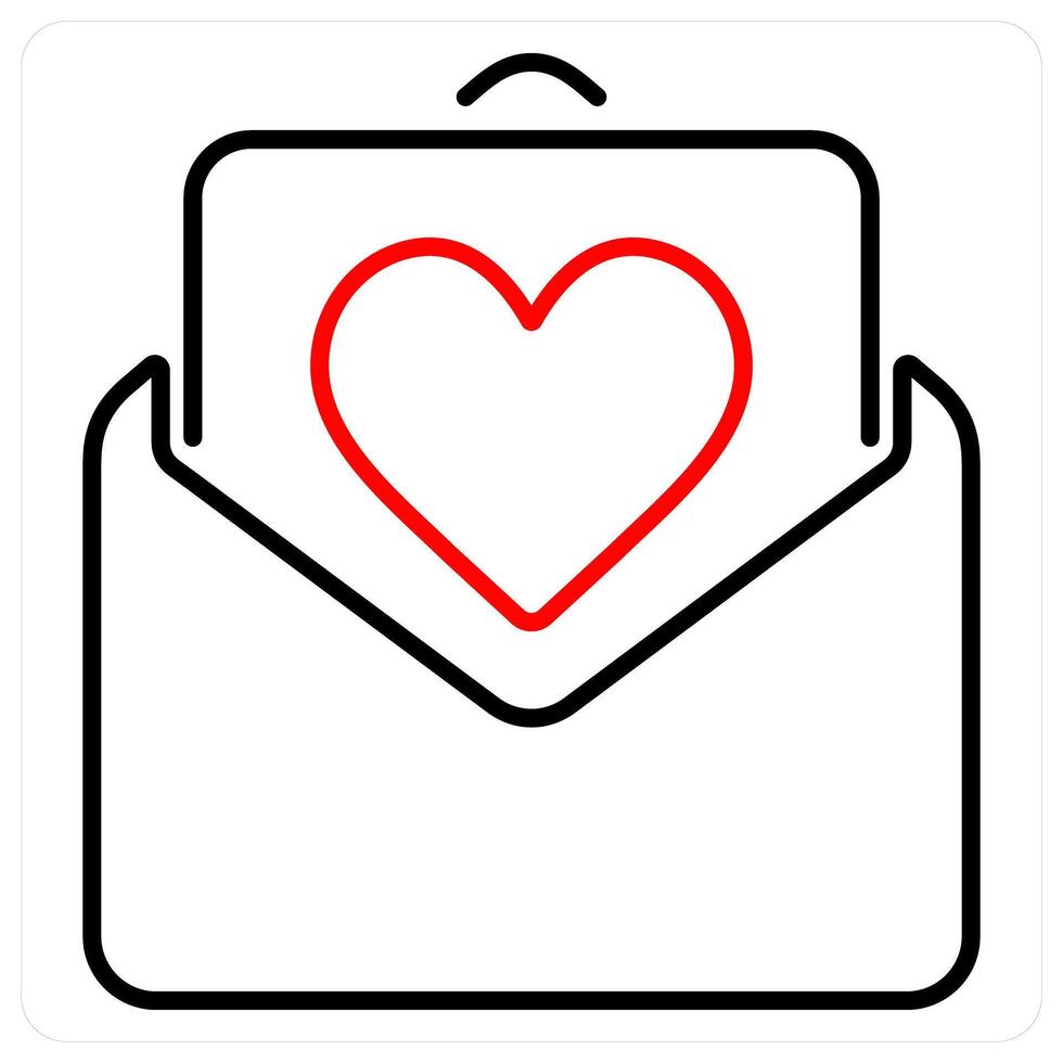 Invitation icon concept in red bold line color vector
