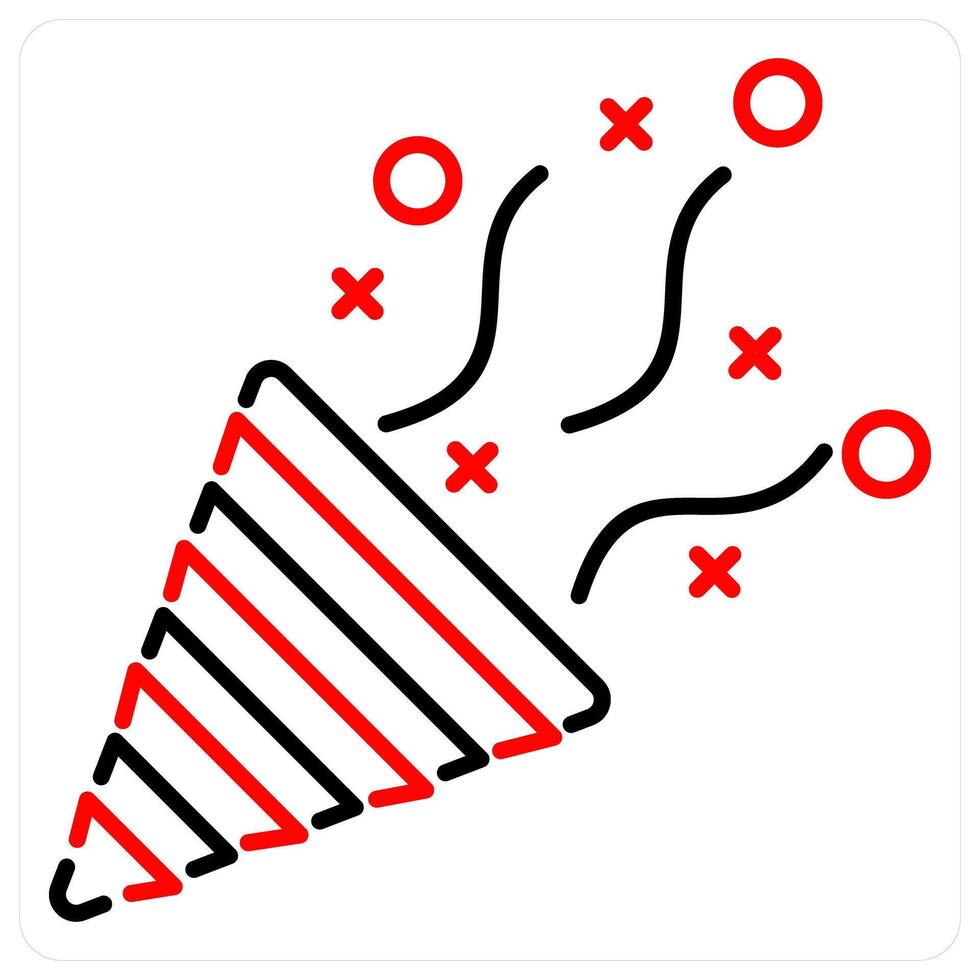 Firecrackers icon concept in red bold line color vector