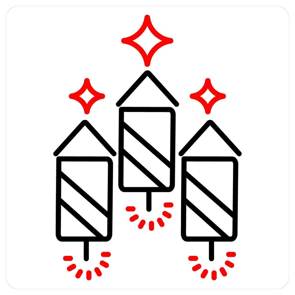 Cracker icon concept in red bold line color vector