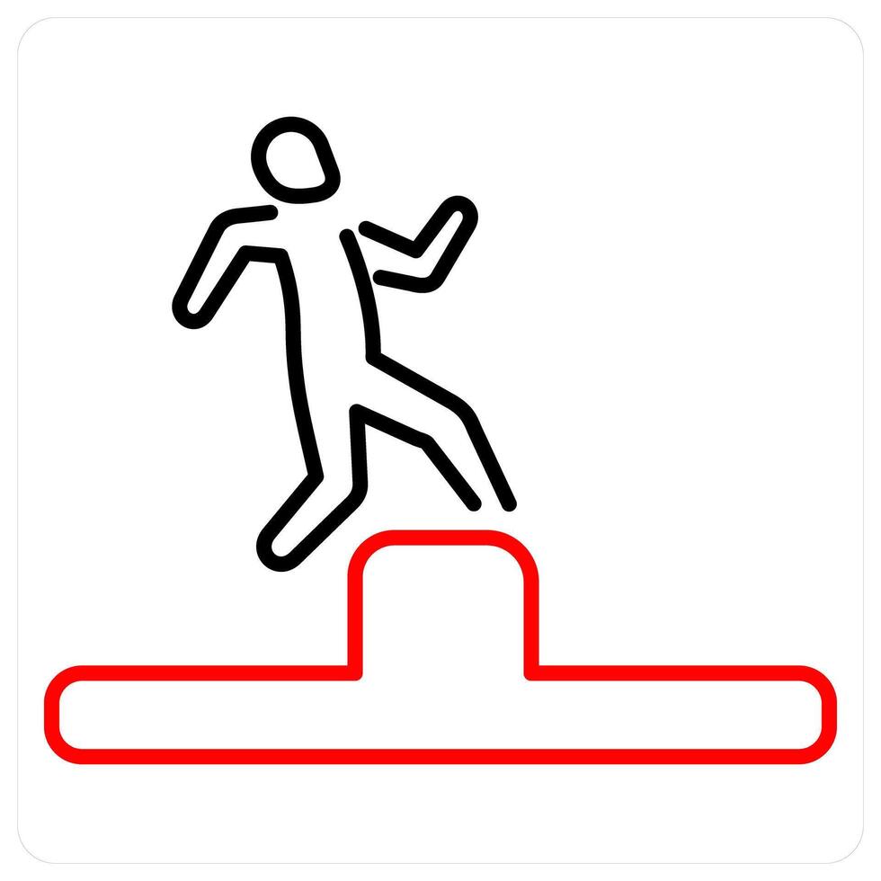 Obstacle icon concept in red bold line color vector