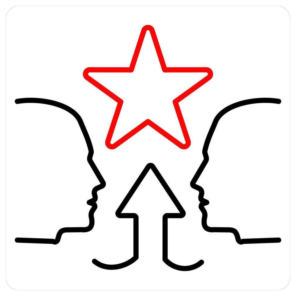 Contenders icon concept in red bold line color vector