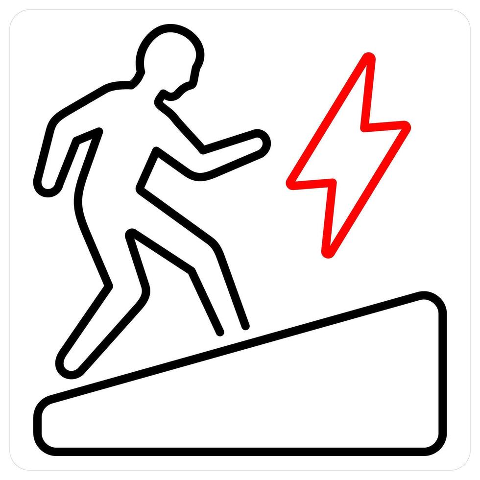 Determination icon concept in red bold line color vector