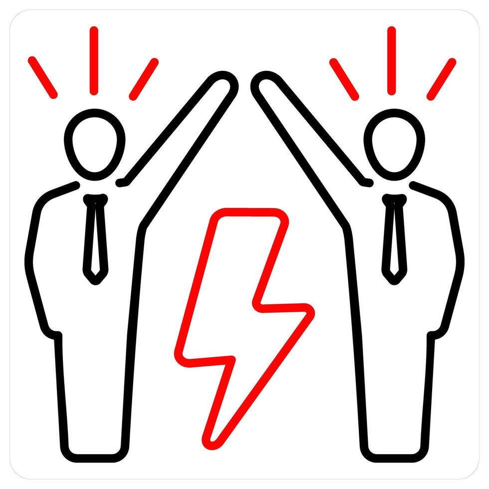 Rivalry icon concept in red bold line color vector