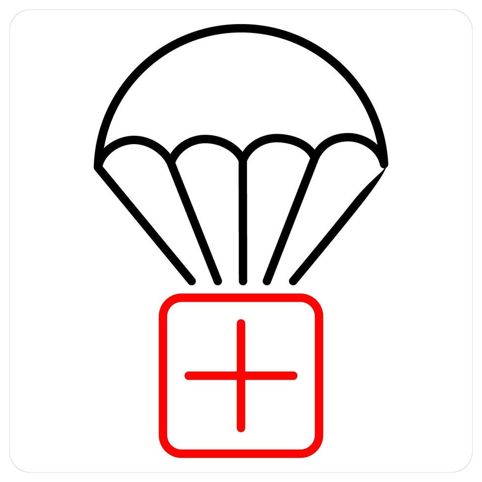 Humanitarian Aid icon concept in red bold line color vector