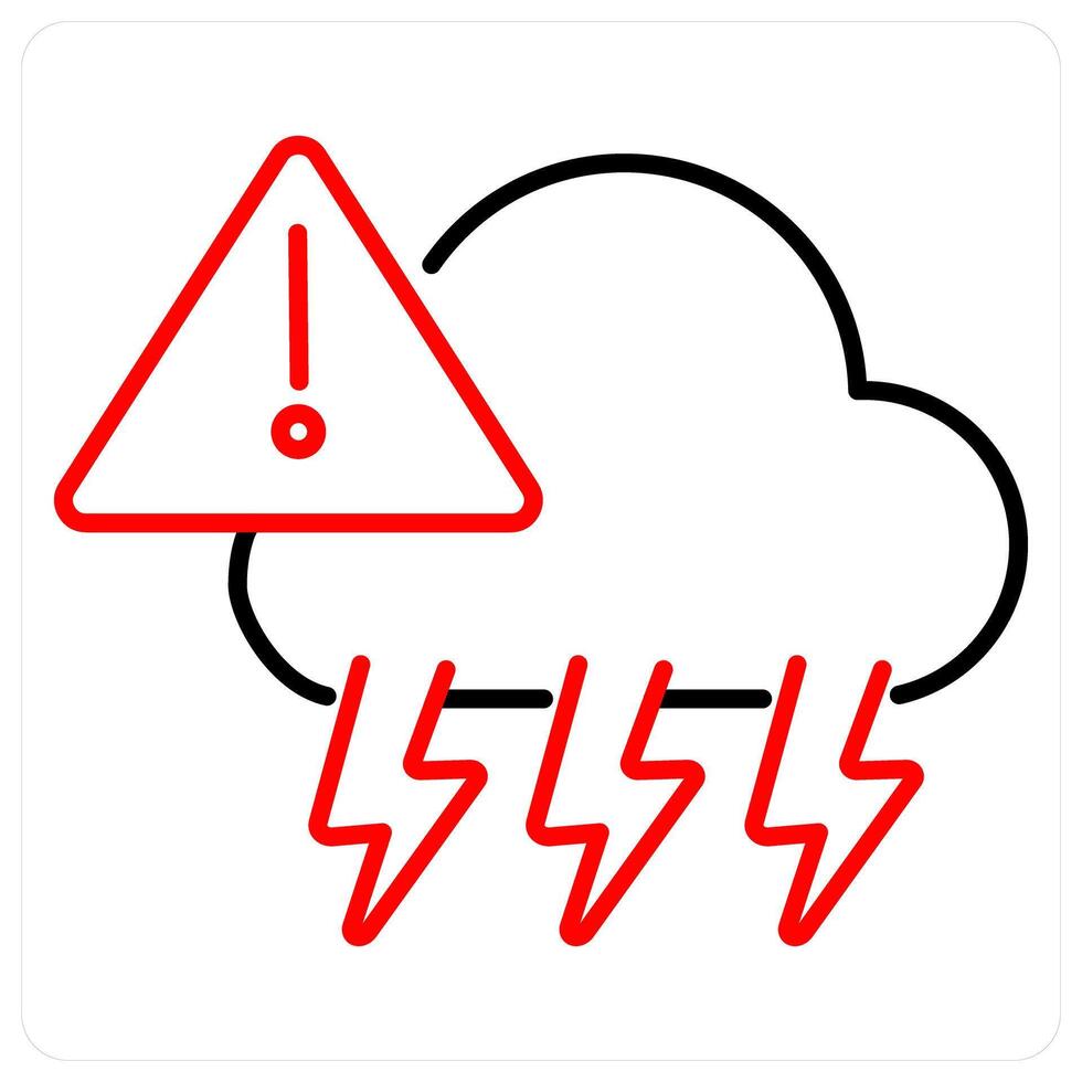 Extreme Weather icon concept in red bold line color vector