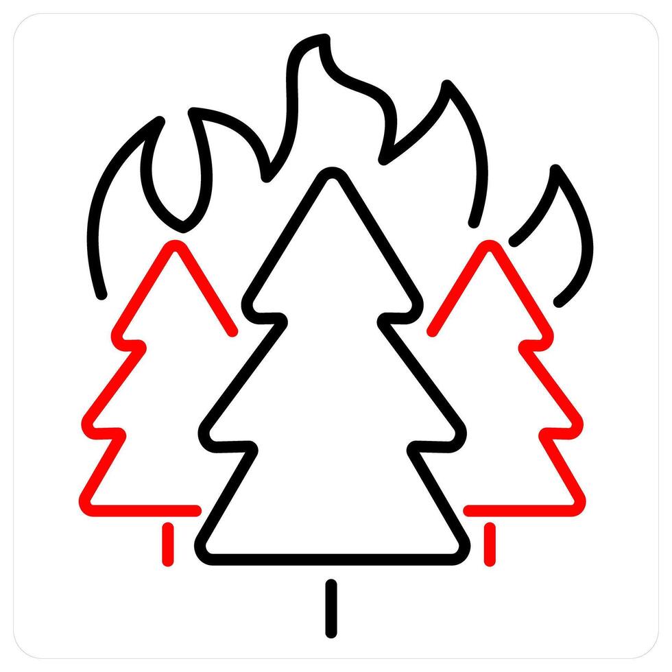 Wildfire icon concept in red bold line color vector