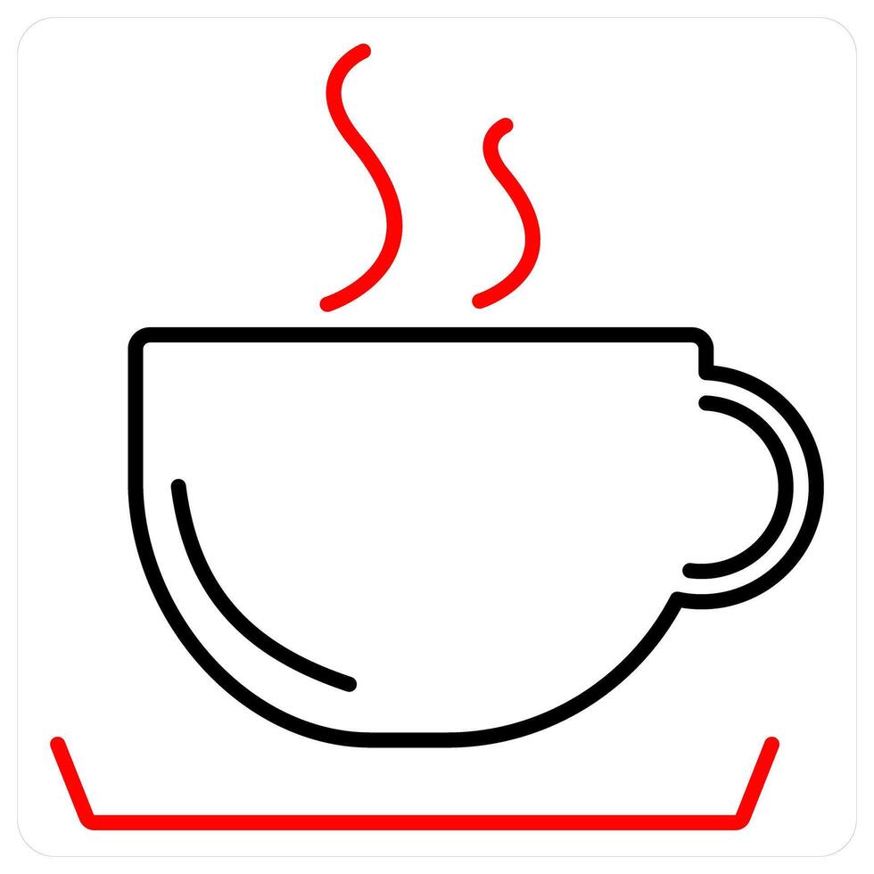 Coffee icon concept in red bold line color vector