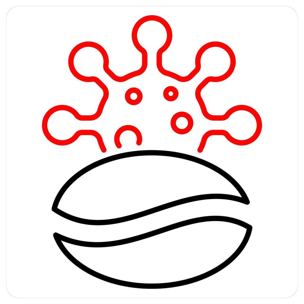 Caffine icon concept in red bold line color vector