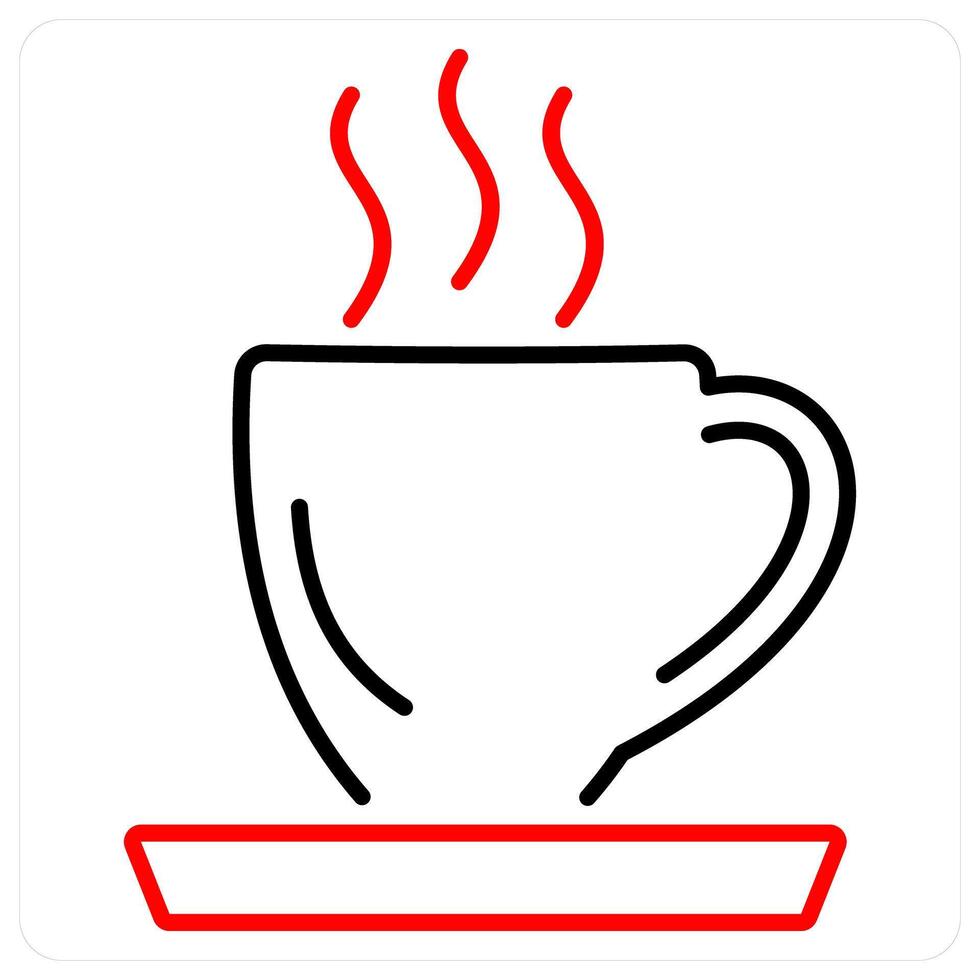 Espresso icon concept in red bold line color vector