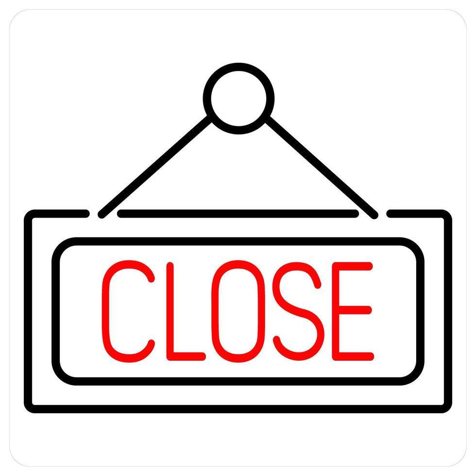 Close icon concept in red bold line color vector