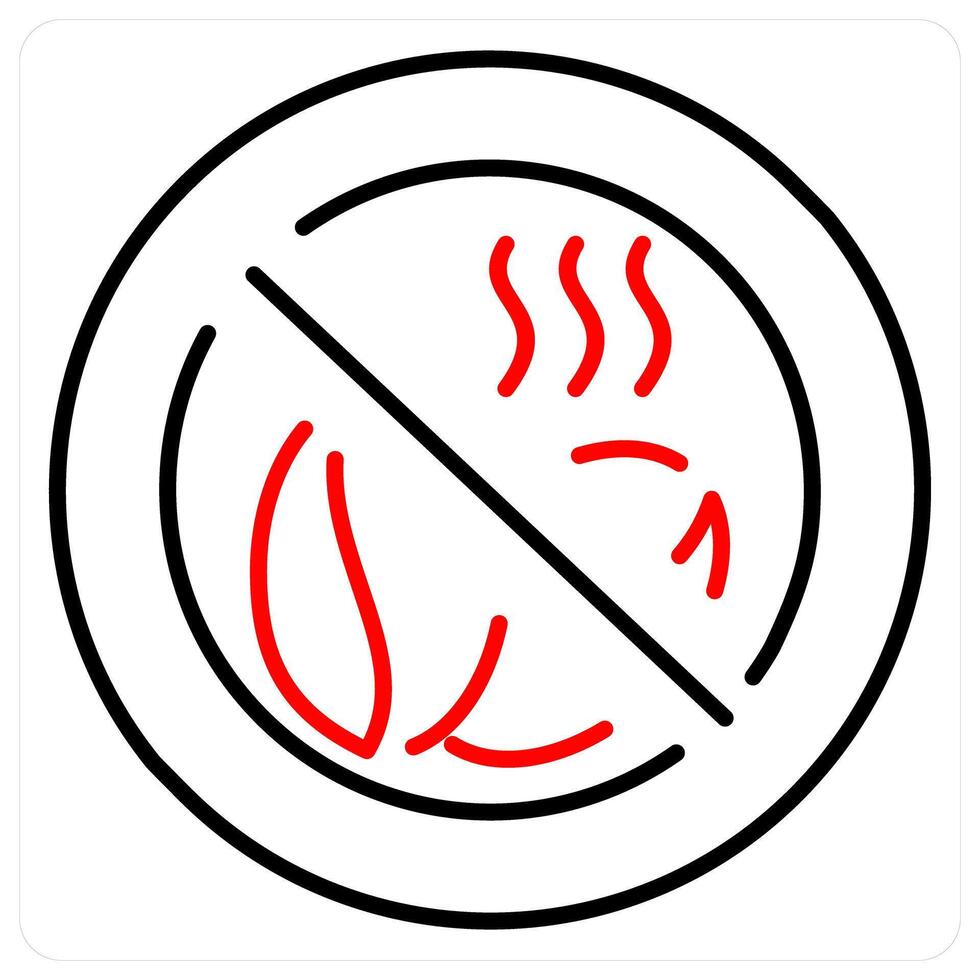 No Caffeine icon concept in red bold line color vector