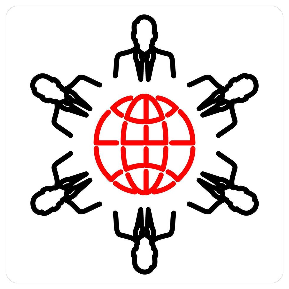 Culture icon concept in red bold line color vector