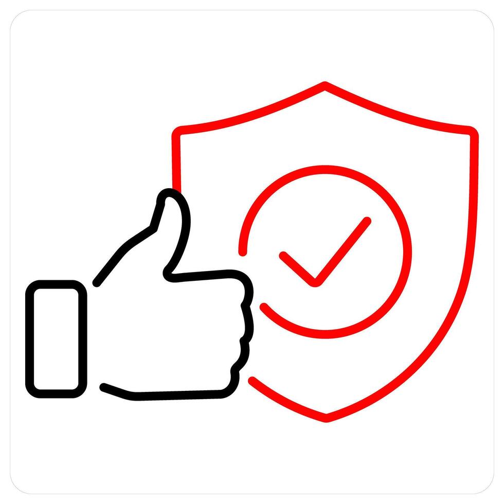 Trust icon concept in red bold line color vector