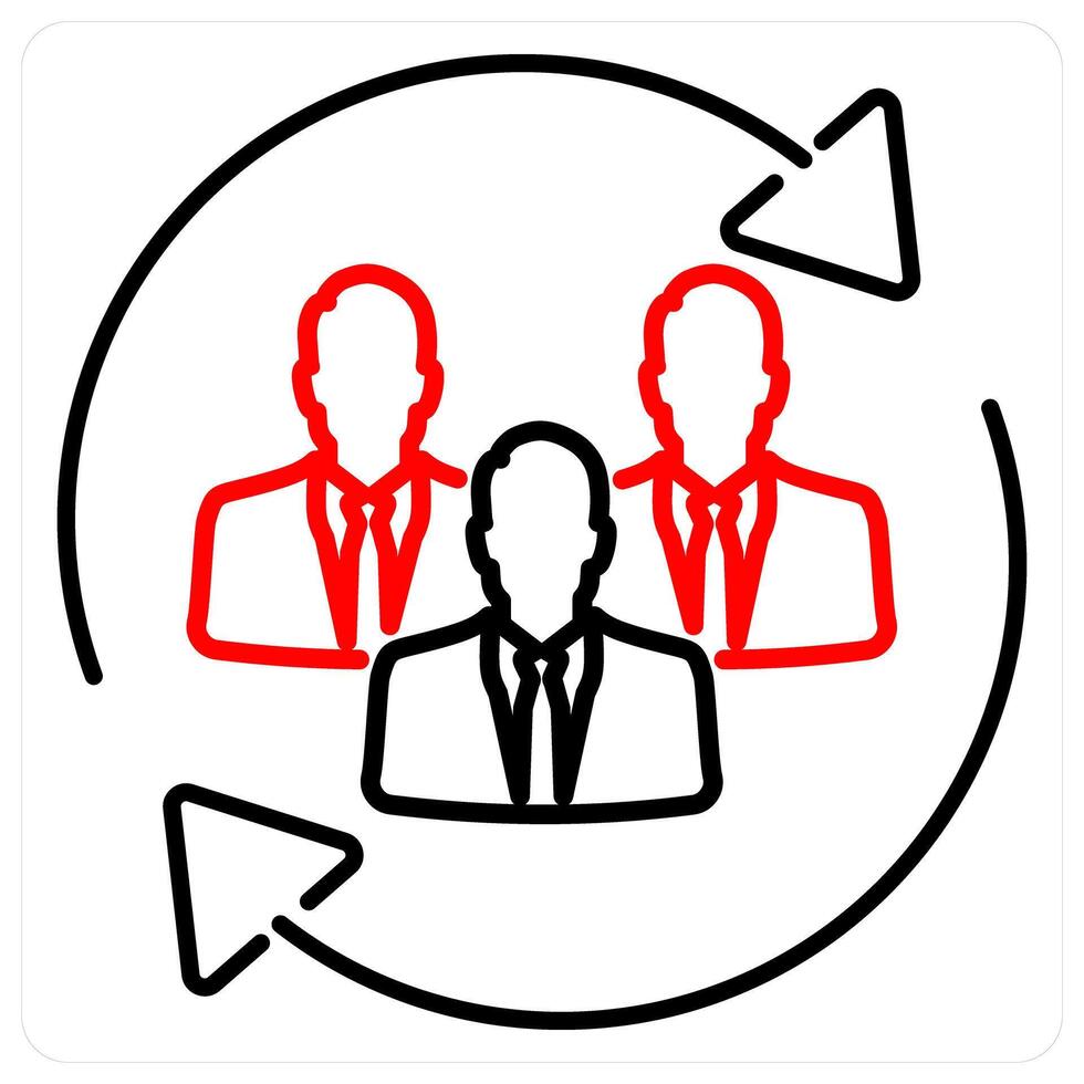 Inclusion icon concept in red bold line color vector