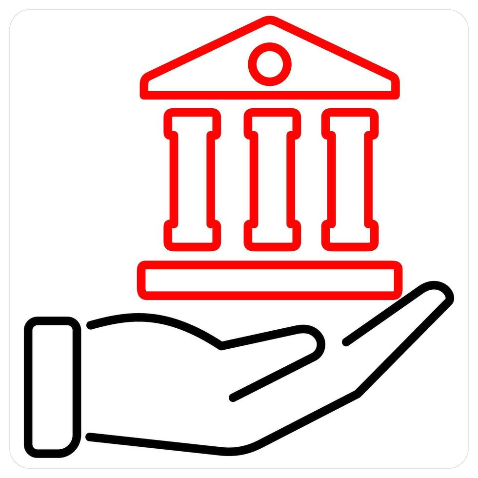 Heritage icon concept in red bold line color vector
