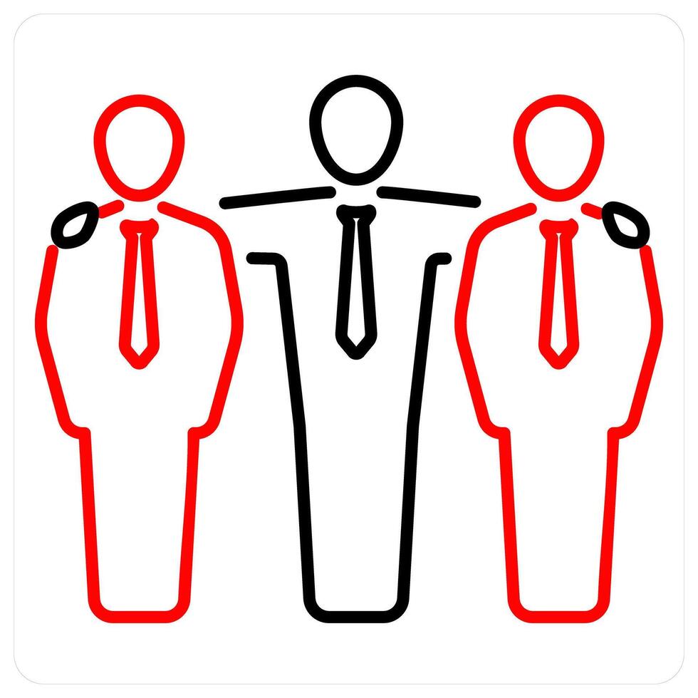 Friendship icon concept in red bold line color vector