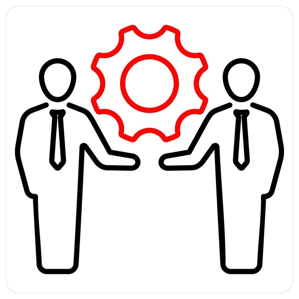 Community Development icon concept in red bold line color vector