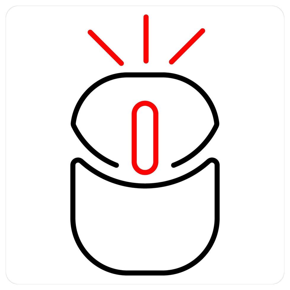 Mouse icon concept in red bold line color vector