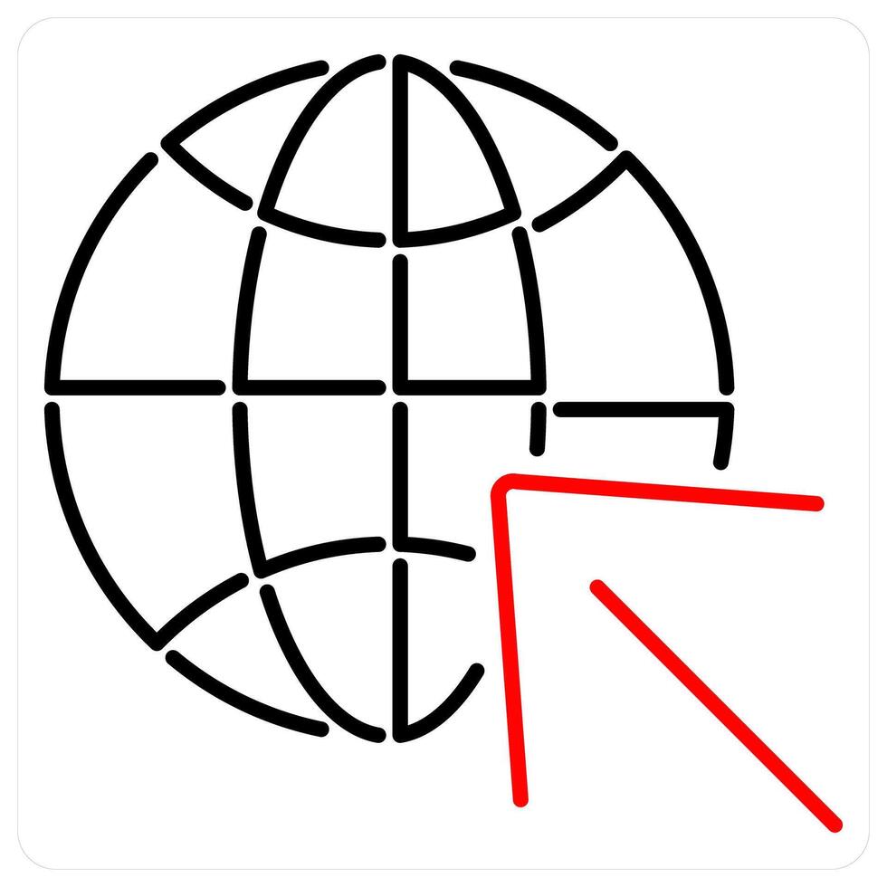 Website icon concept in red bold line color vector