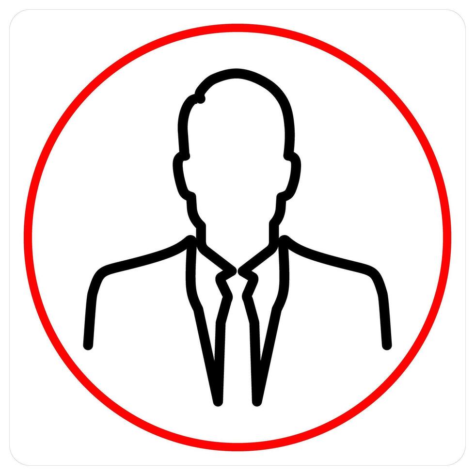 Profile icon concept in red bold line color vector