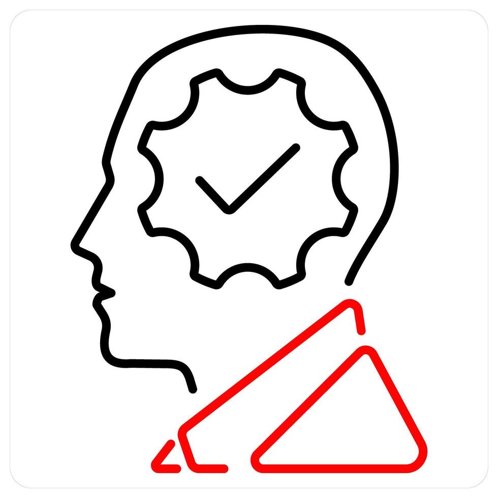 Interpretation icon concept in red bold line color vector