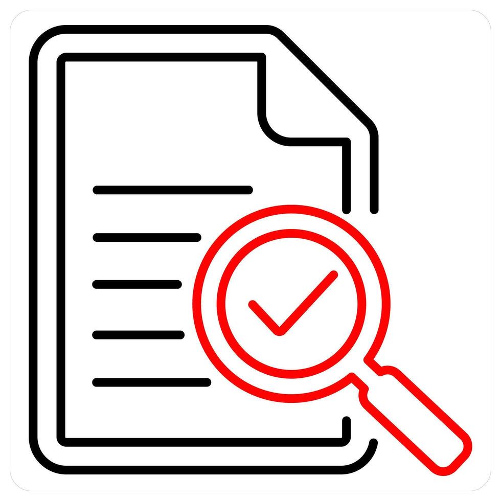 Evidence icon concept in red bold line color vector