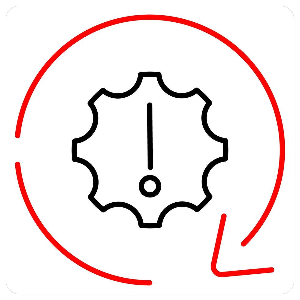 Problem icon concept in red bold line color vector