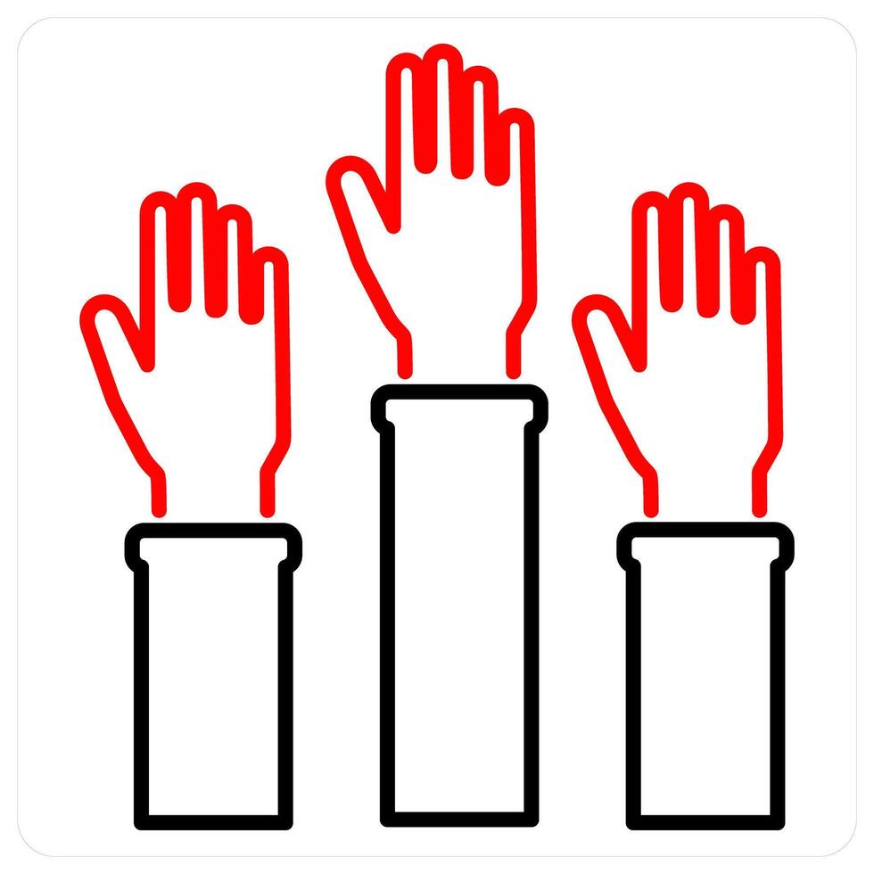 Social Participation icon concept in red bold line color vector