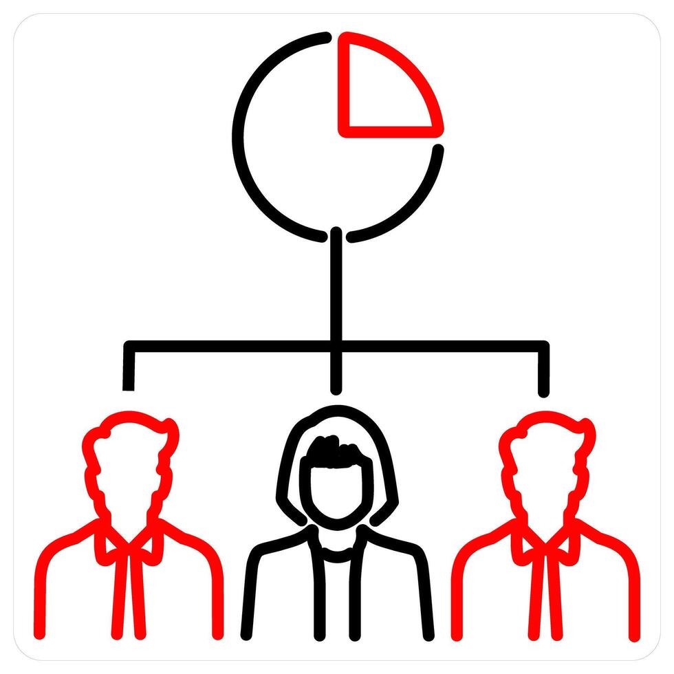 Shareholders icon concept in red bold line color vector