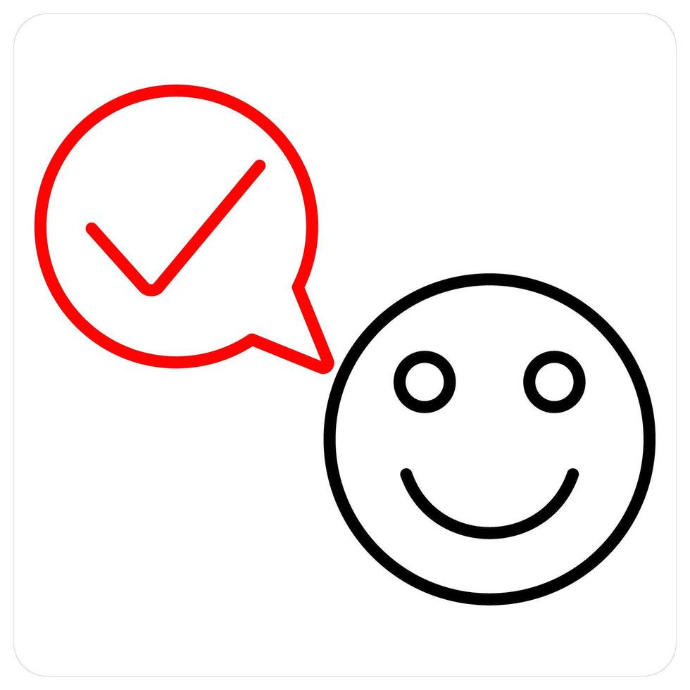 Feedback icon concept in red bold line color vector