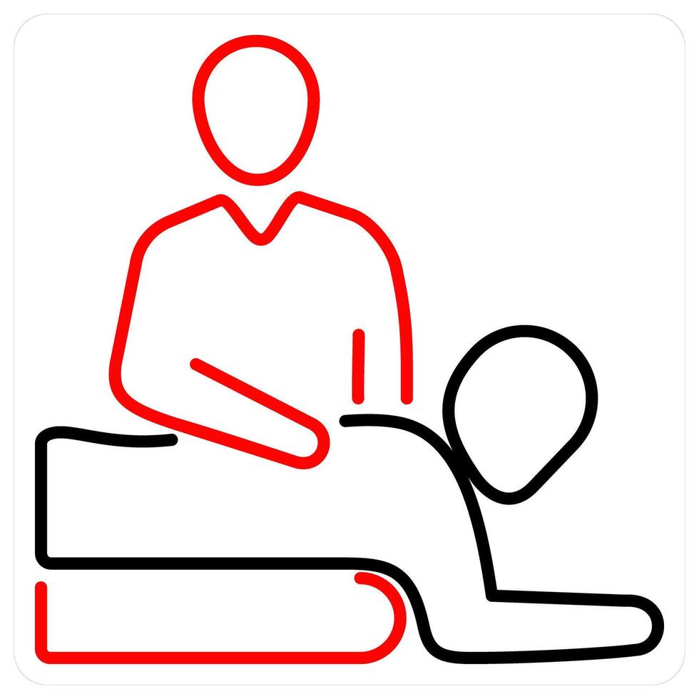 Therapy icon concept in red bold line color vector