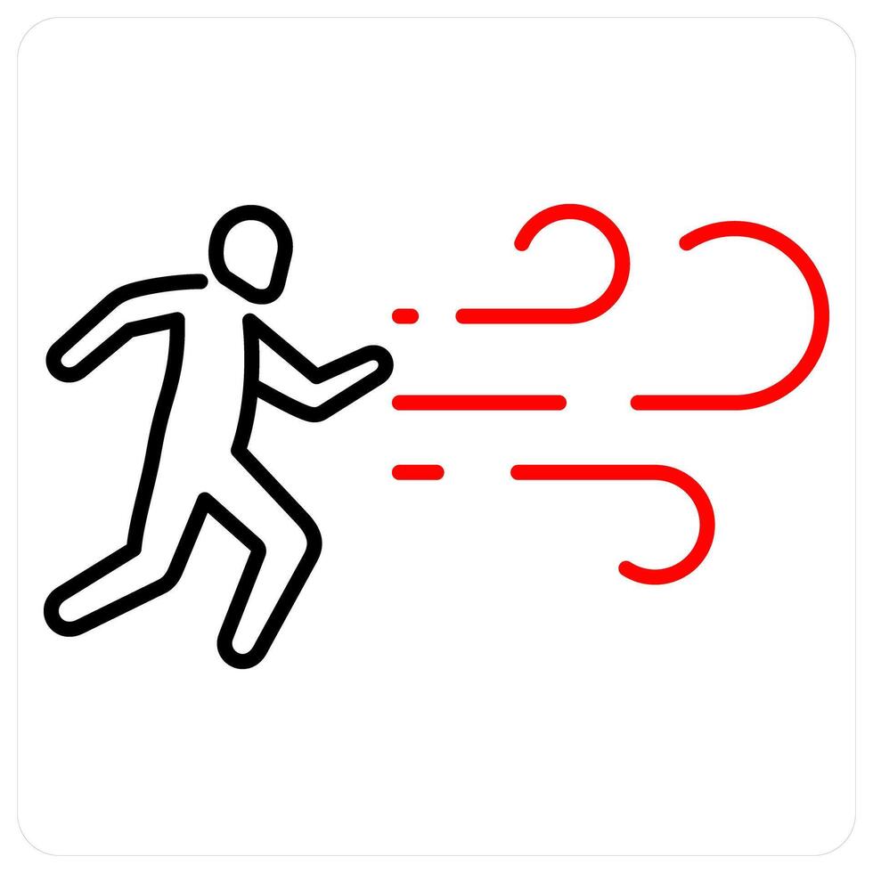 Wind icon concept in red bold line color vector