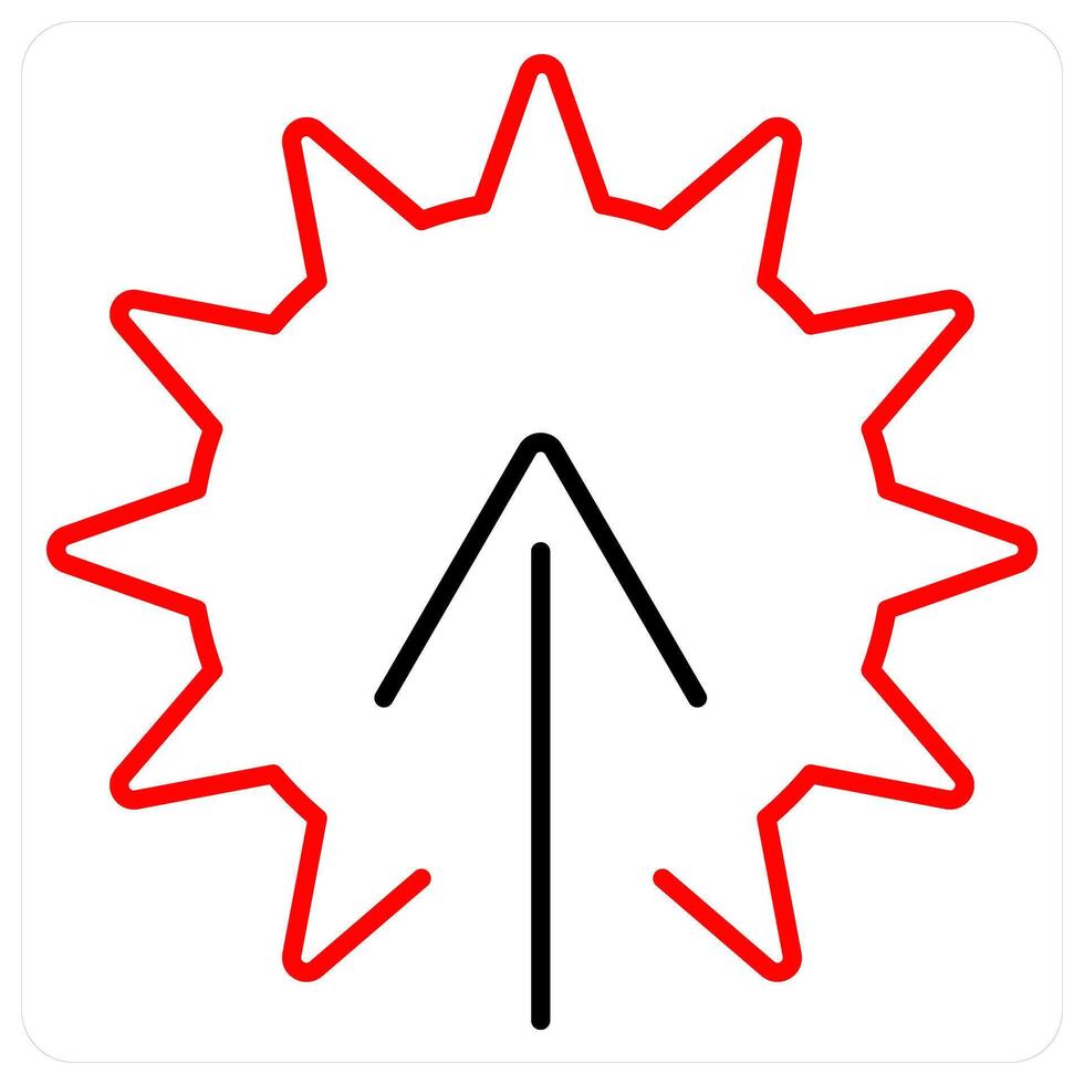 Sunrise icon concept in red bold line color vector
