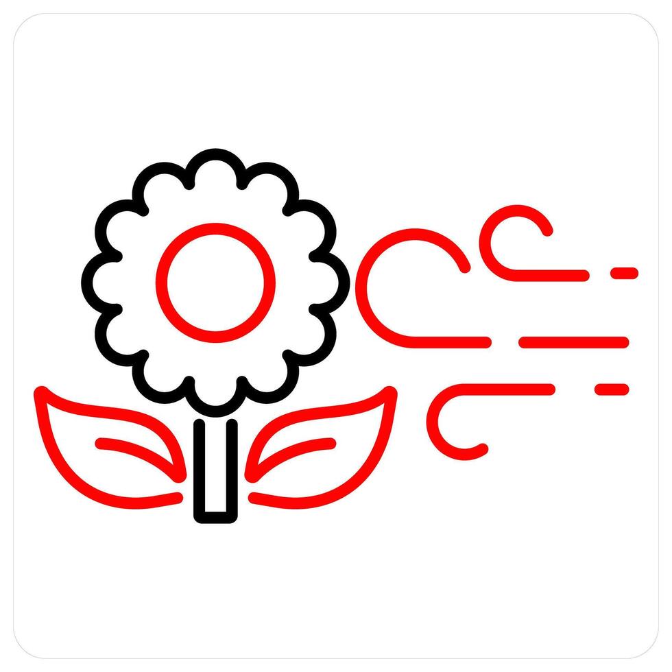 Spring icon concept in red bold line color vector