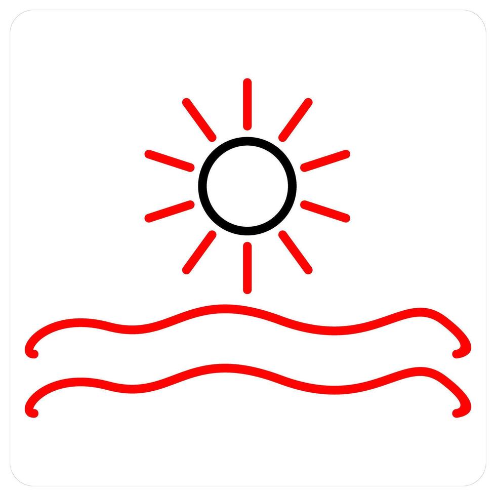 Morning View icon concept in red bold line color vector