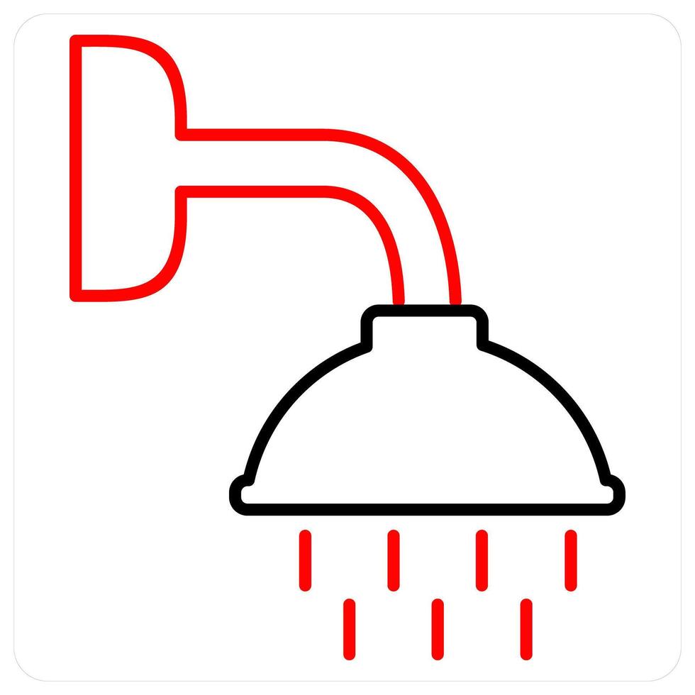Shower icon concept in red bold line color vector