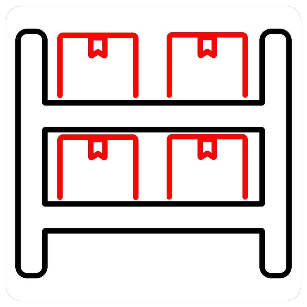 Warehouse icon concept in red bold line color vector