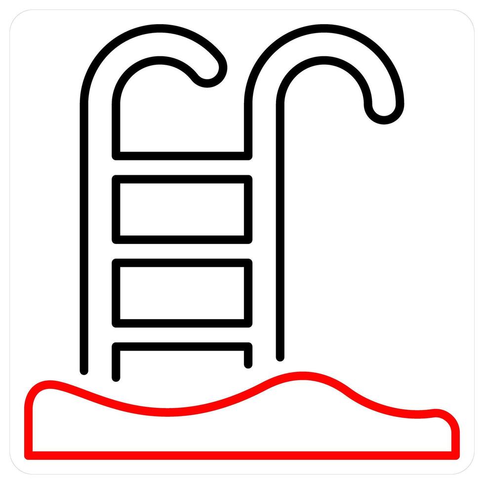 Swimming Pool icon concept in red bold line color vector