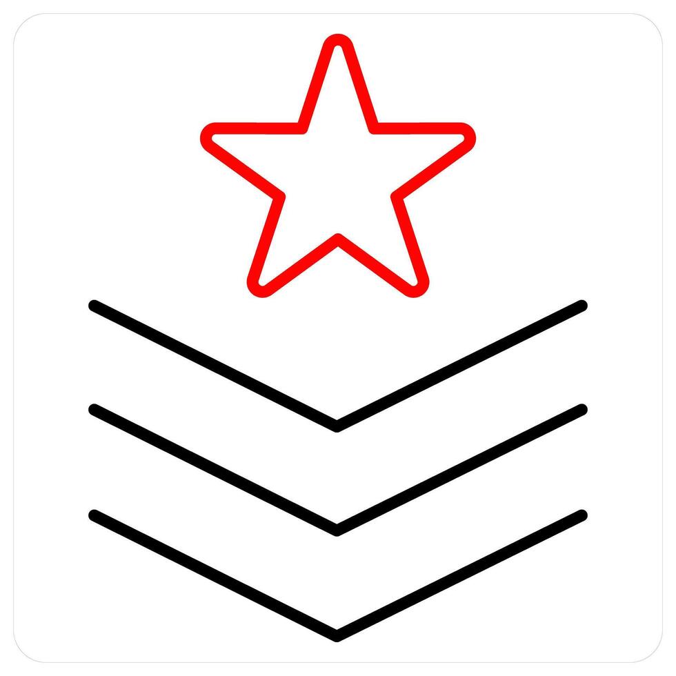 Army Badge icon concept in red bold line color vector