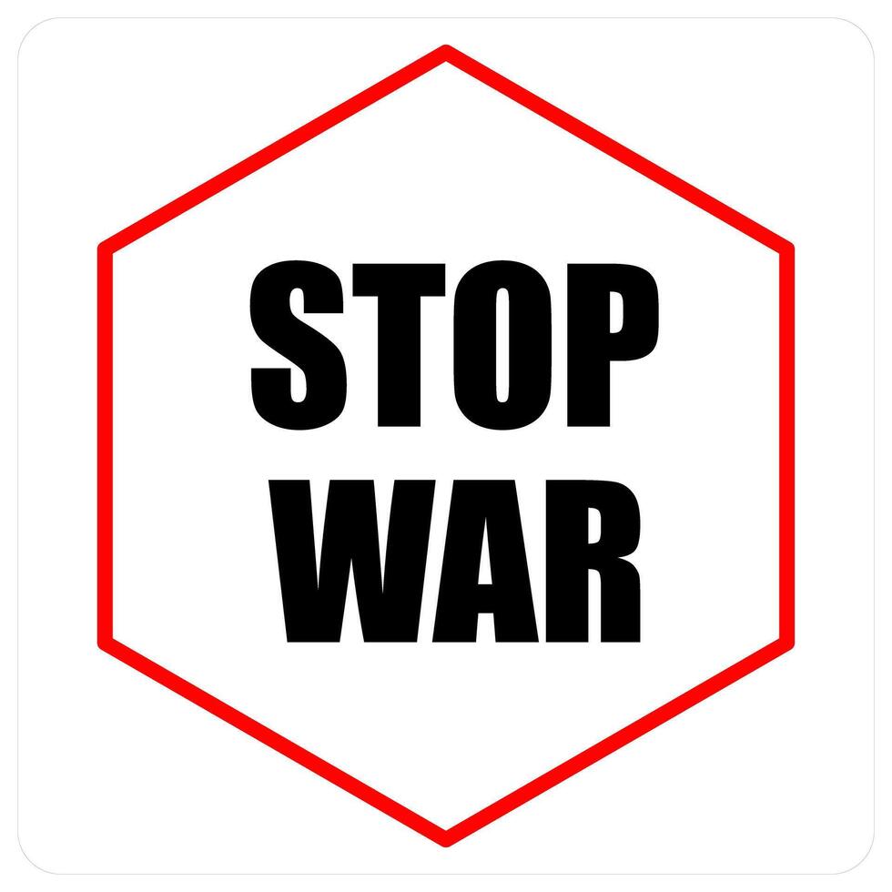Stop War icon concept in red bold line color vector