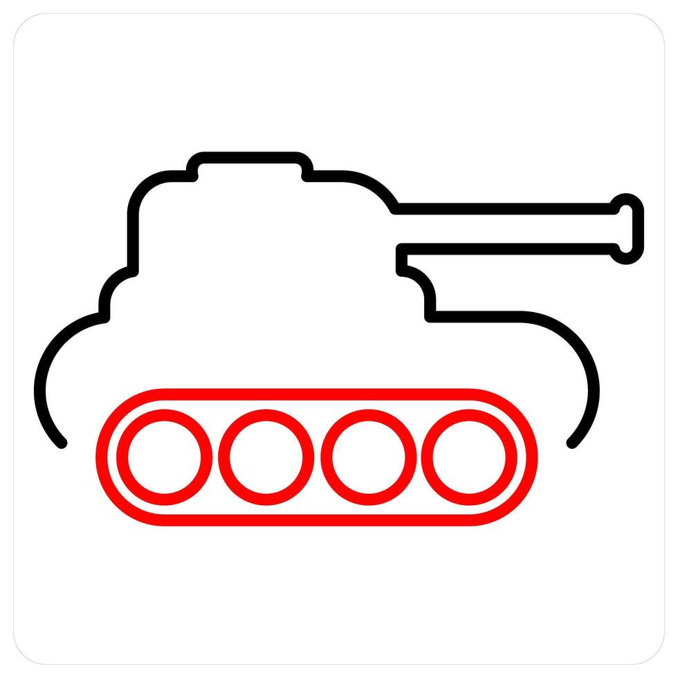 Tank icon concept in red bold line color vector